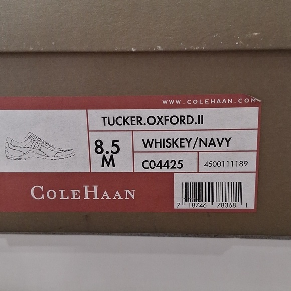 Cole Haan Men\'s Preppy Whiskey Navy Leather Tucker Oxford II Shoes Size 8.5 main image 6